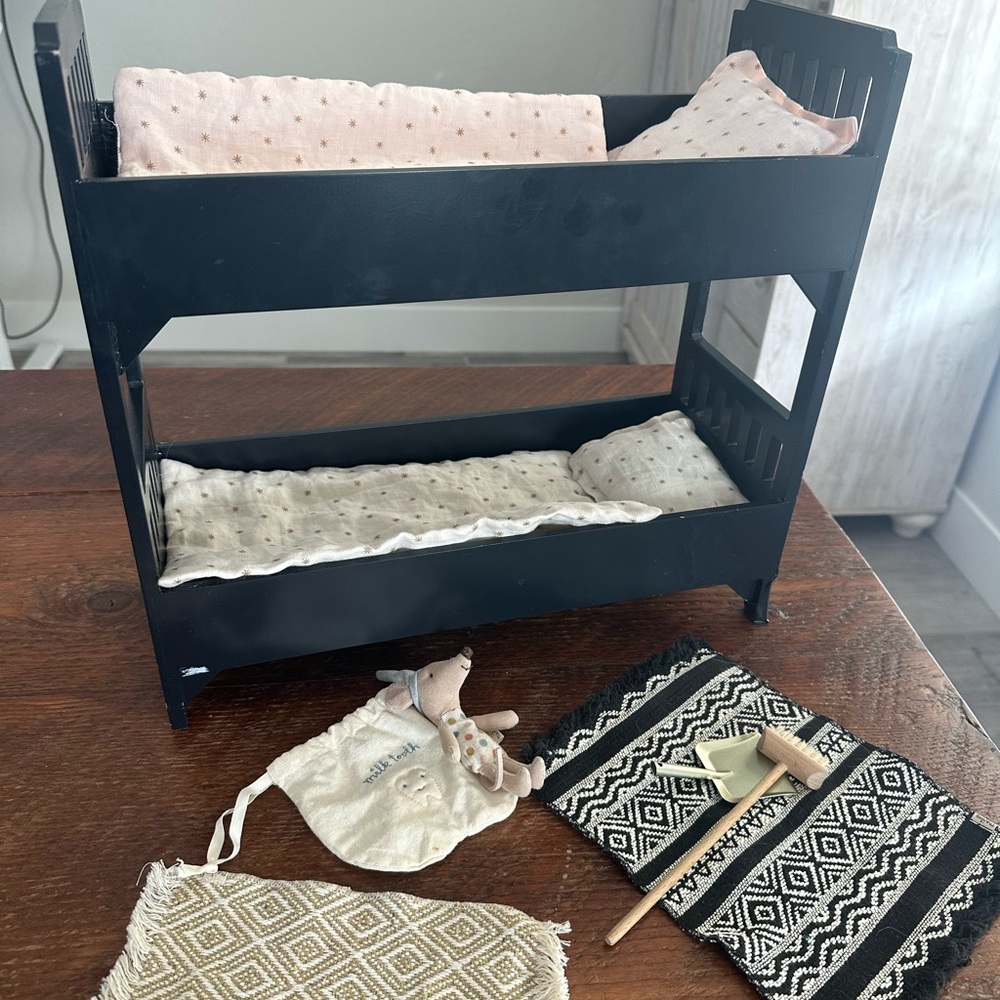 Maileg Wooden Doll Bunk Bed with Accessories